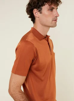 Maison Montagut Polo Manches Courtes En Fil Lumiere - Vadim><noscript><img width=