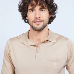 Maison Montagut Polo Manches Courtes En Fil Lumiere - Vadim><noscript><img width=