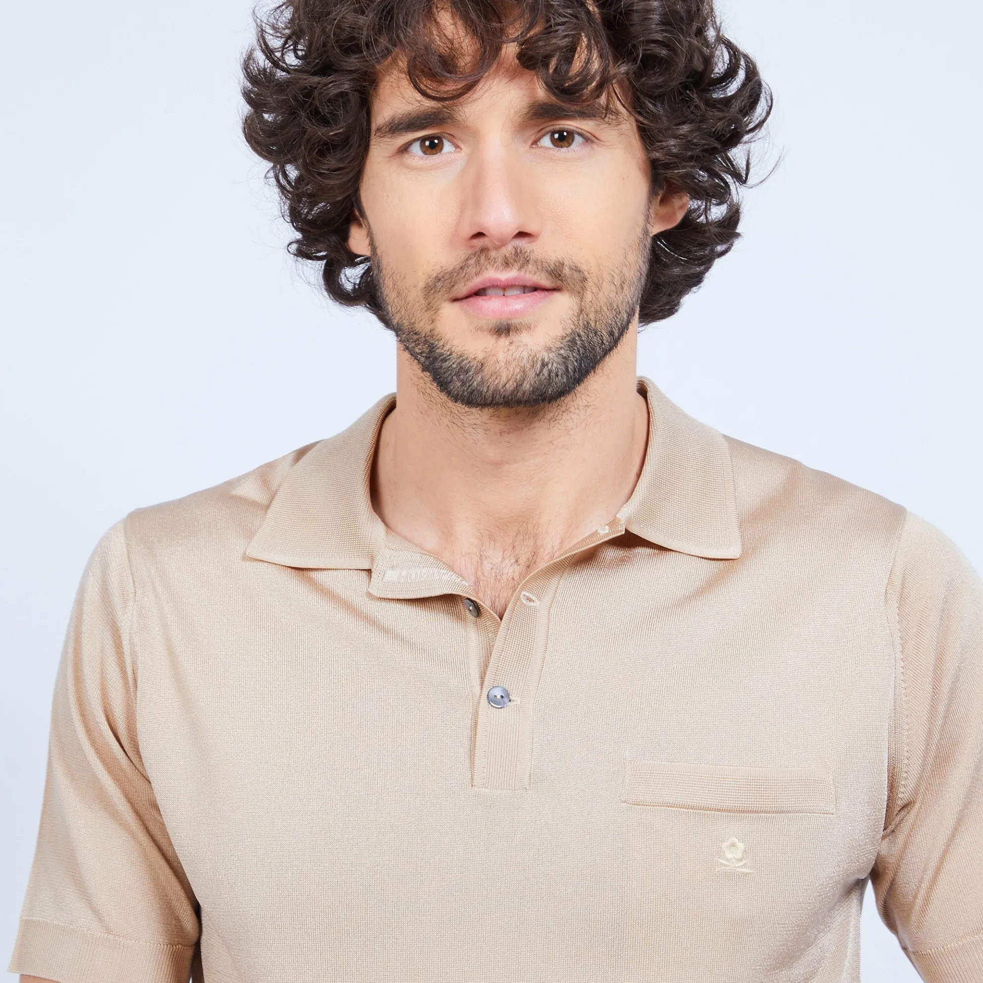 Maison Montagut Polo Manches Courtes En Fil Lumiere - Vadim>Homme Fil Lumiere Pour Lui