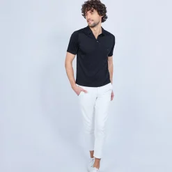 Maison Montagut Polo Manches Courtes En Fil Lumiere - Vadim><noscript><img width=