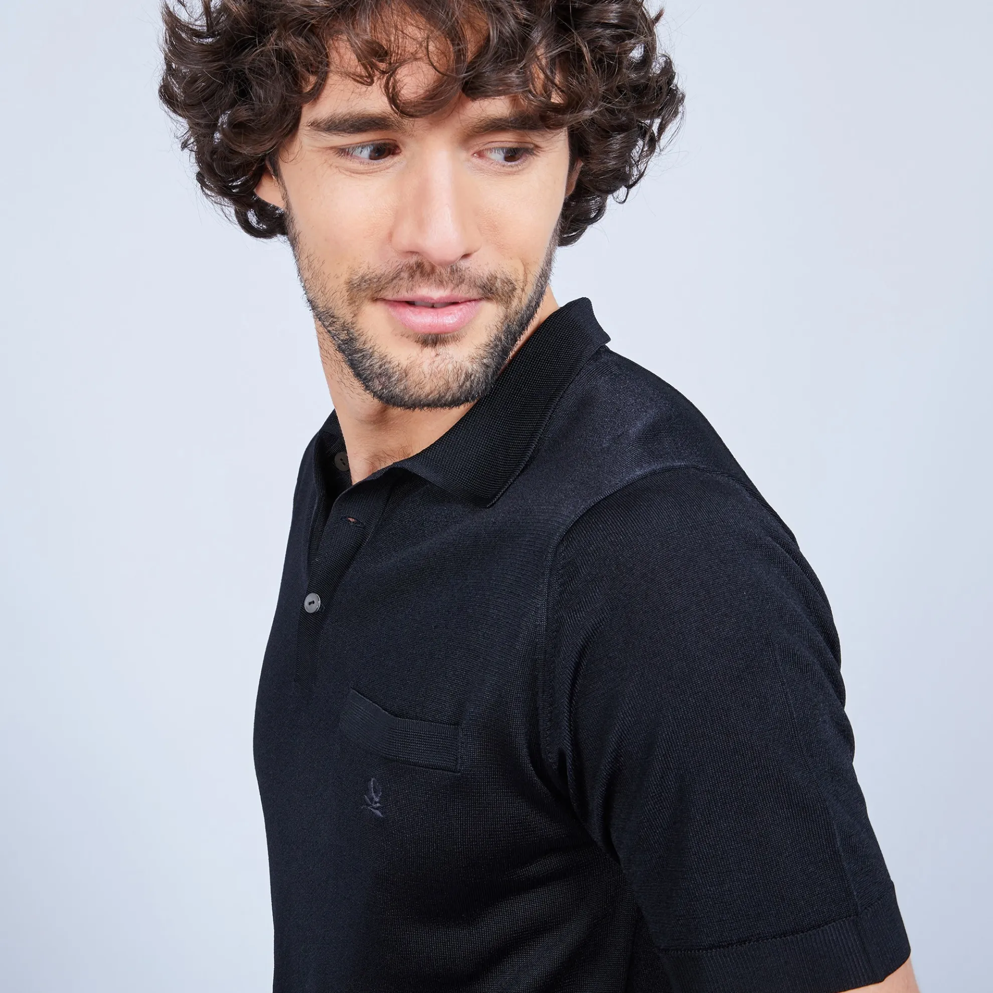 Maison Montagut Polo Manches Courtes En Fil Lumiere - Vadim>Homme Fil Lumiere Pour Lui