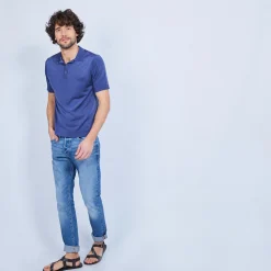 Maison Montagut Polo Manches Courtes En Fil Lumiere - Vadim><noscript><img width=