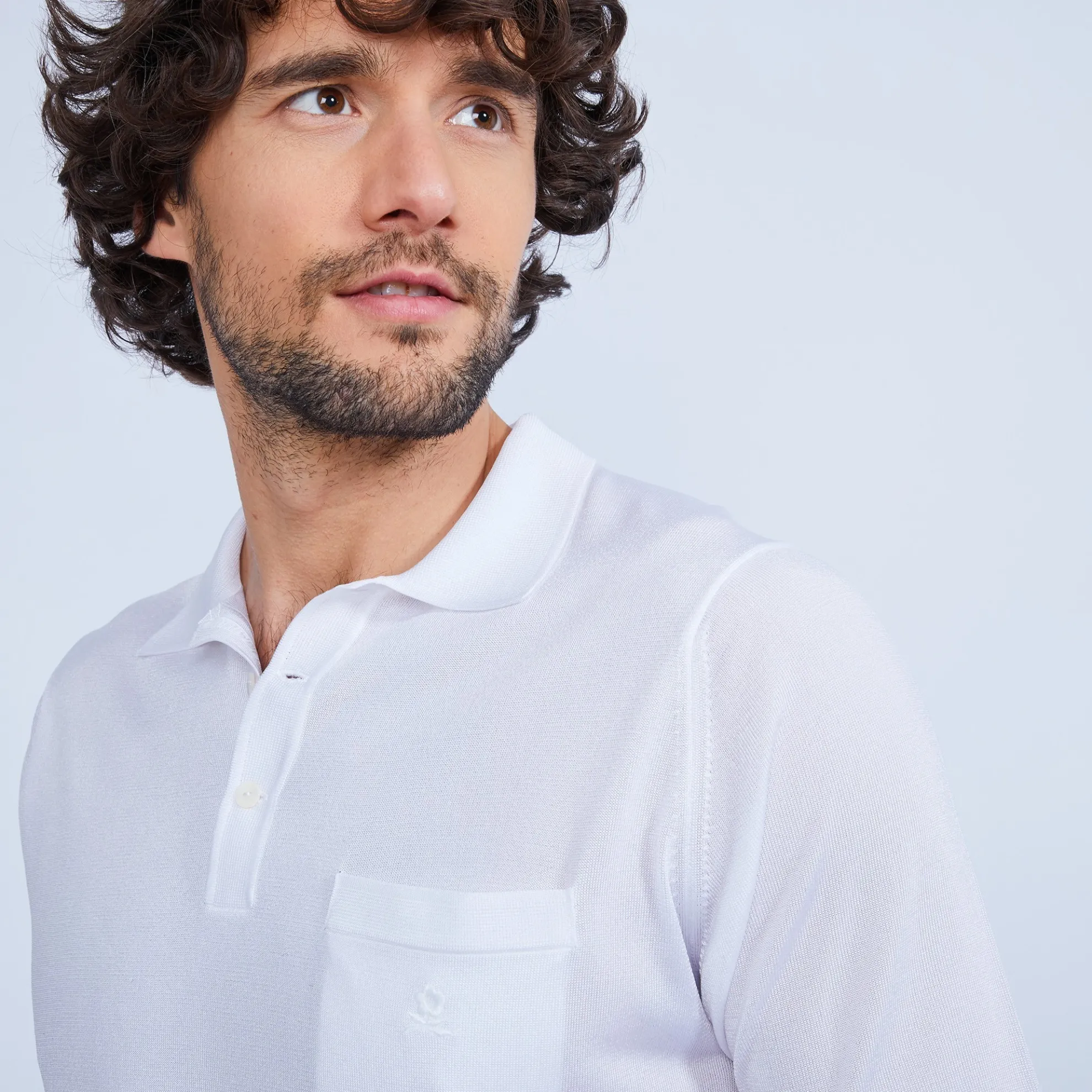 Maison Montagut Polo Manches Courtes En Fil Lumiere - Vadim>Homme Fil Lumiere Pour Lui
