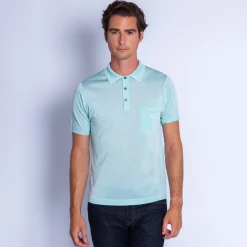 Maison Montagut Polo Manches Courtes En Fil Lumiere - Vadim><noscript><img width=