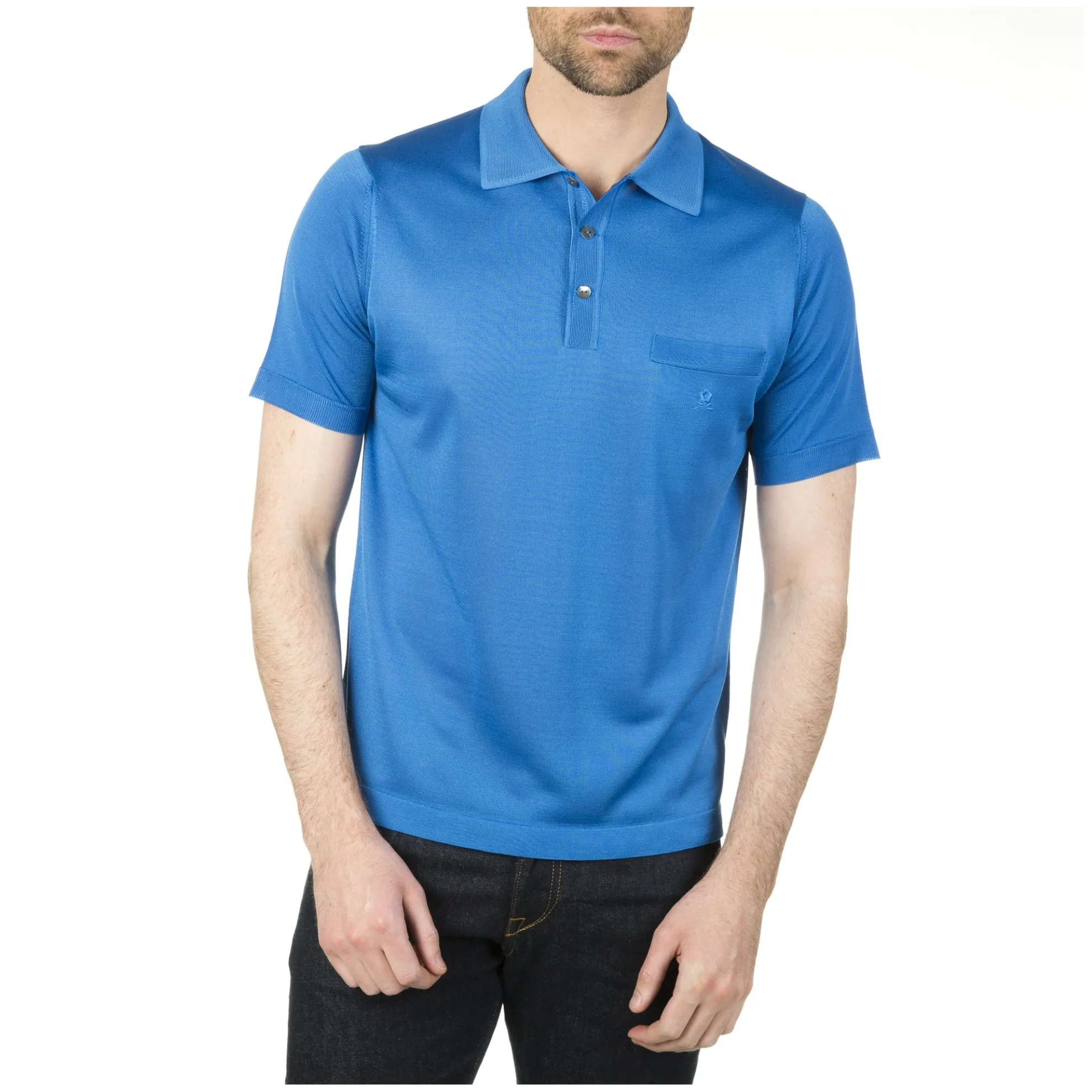 Maison Montagut Polo Manches Courtes En Fil Lumiere - Vadim>Homme Fil Lumiere Pour Lui