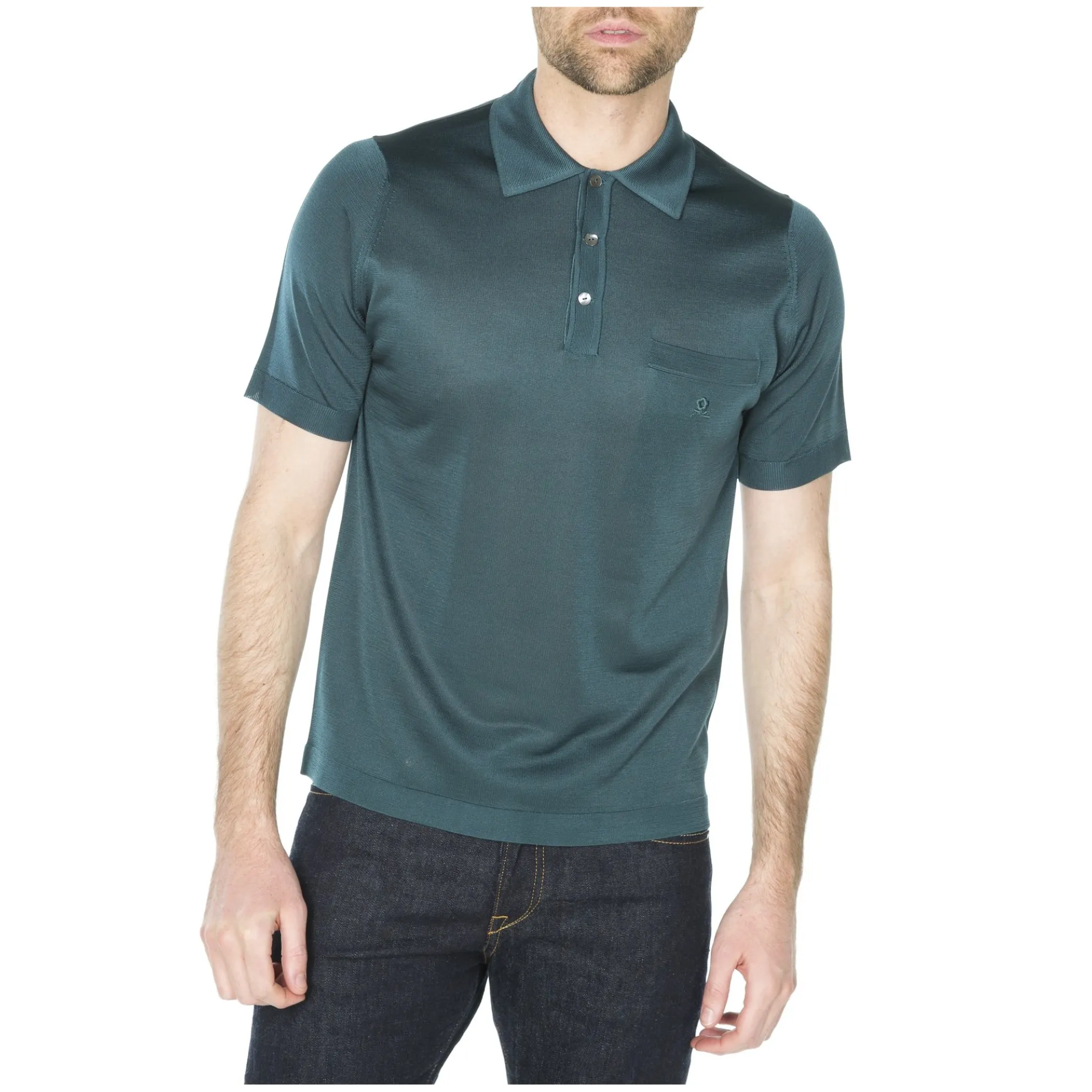 Maison Montagut Polo Manches Courtes En Fil Lumiere - Vadim>Homme Fil Lumiere Pour Lui