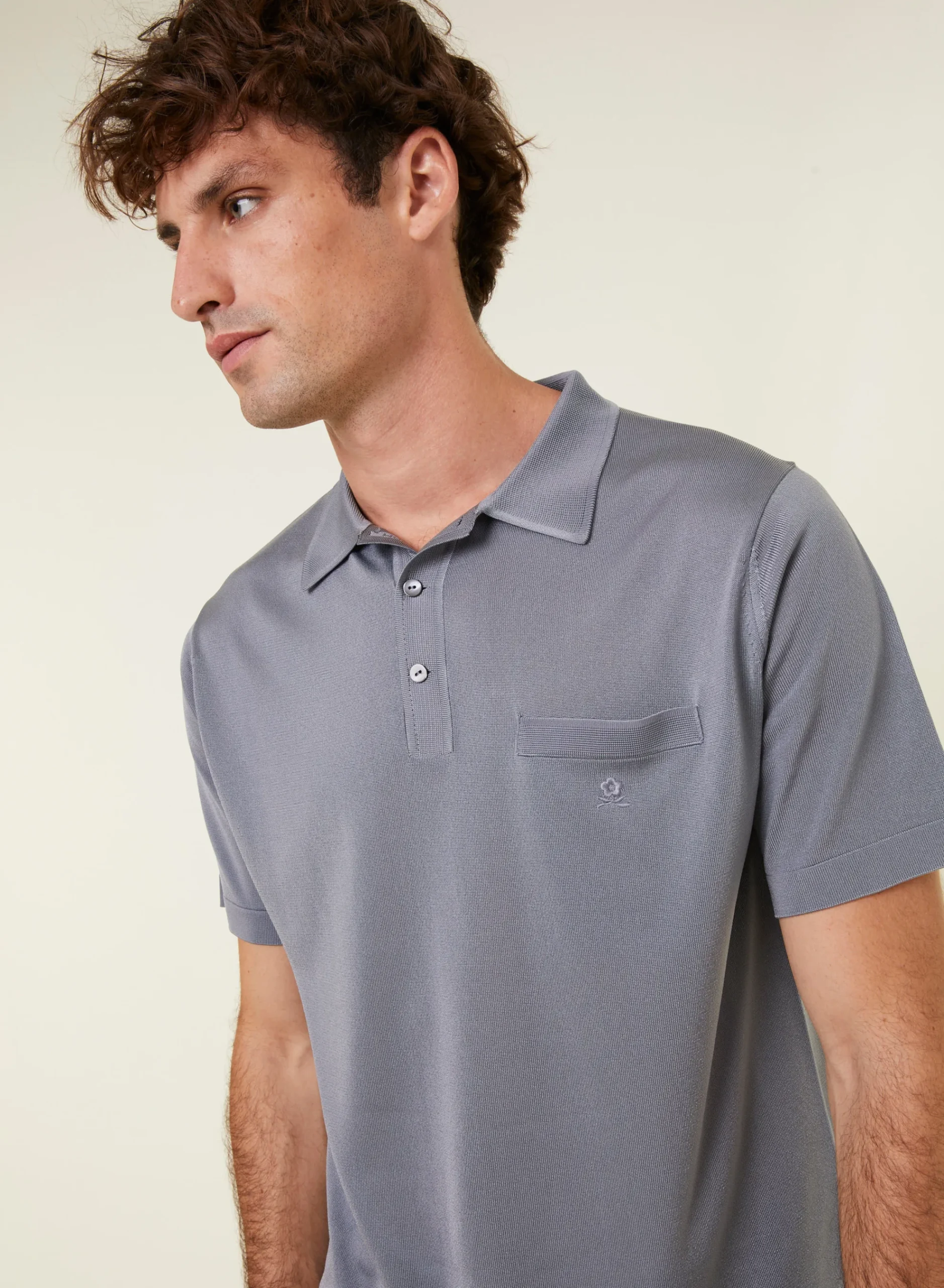 Maison Montagut Polo Manches Courtes En Fil Lumiere - Vadim>Homme Fil Lumiere Pour Lui
