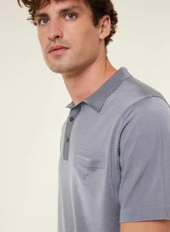 Maison Montagut Polo Manches Courtes En Fil Lumiere - Vadim><noscript><img width=