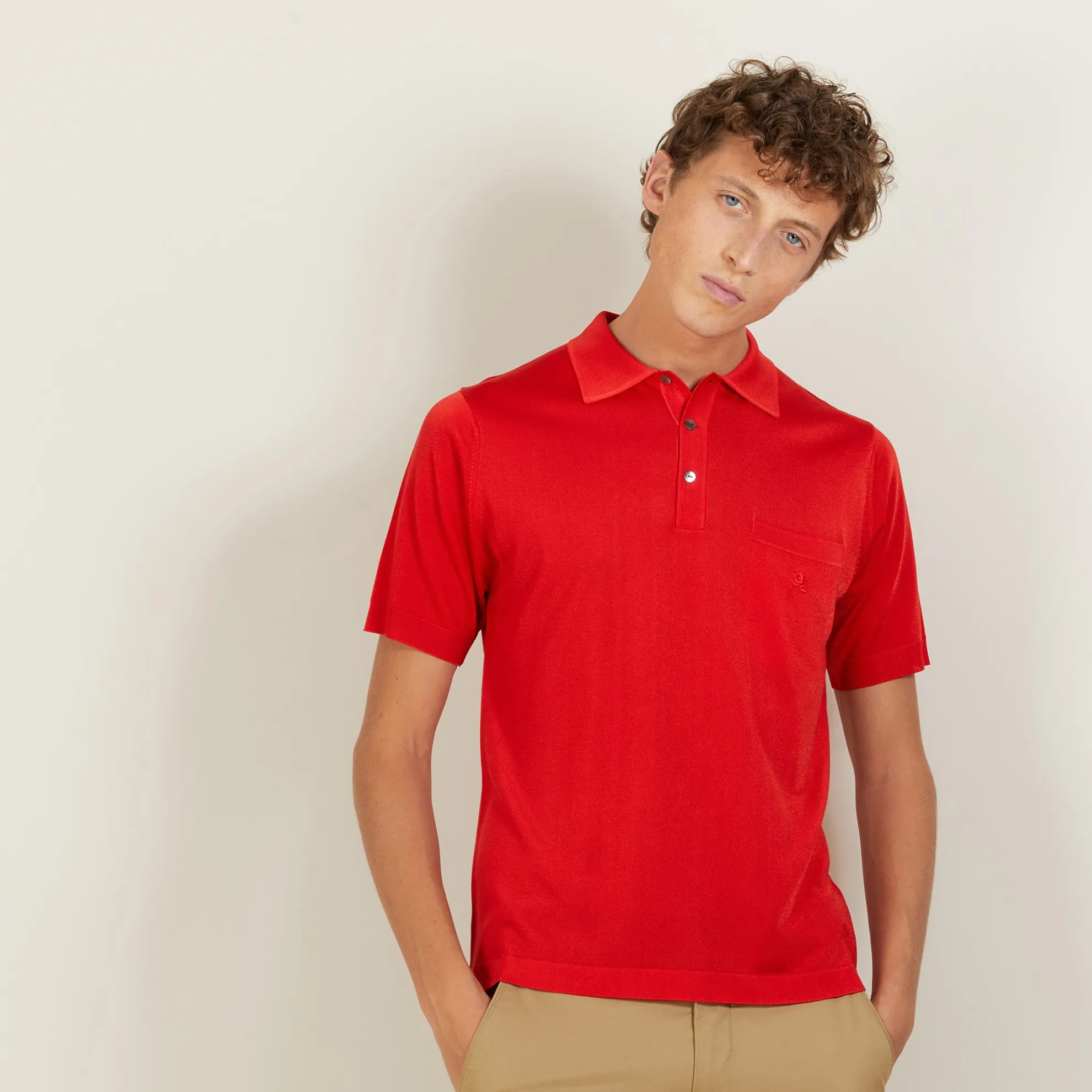 Maison Montagut Polo Manches Courtes En Fil Lumiere - Vadim>Homme Fil Lumiere Pour Lui