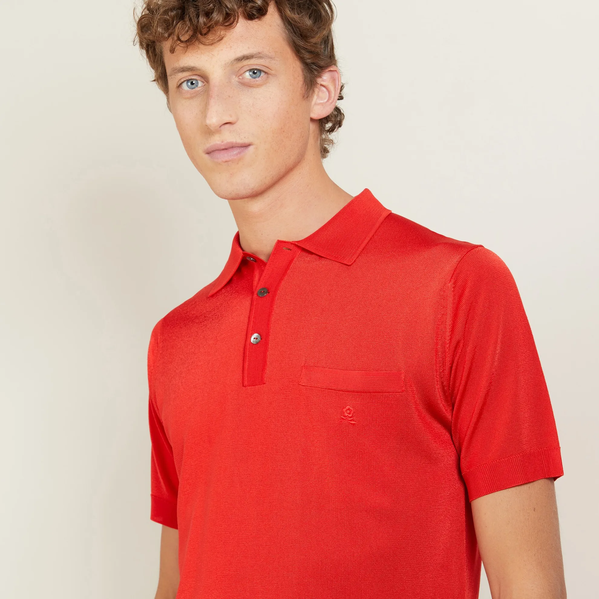 Maison Montagut Polo Manches Courtes En Fil Lumiere - Vadim>Homme Fil Lumiere Pour Lui