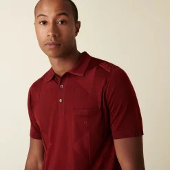 Maison Montagut Polo Manches Courtes En Fil Lumiere Motifs Triangles - Dalvin><noscript><img width=