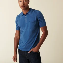 Maison Montagut Polo Manches Courtes En Fil Lumiere Motifs Triangles - Dalvin><noscript><img width=