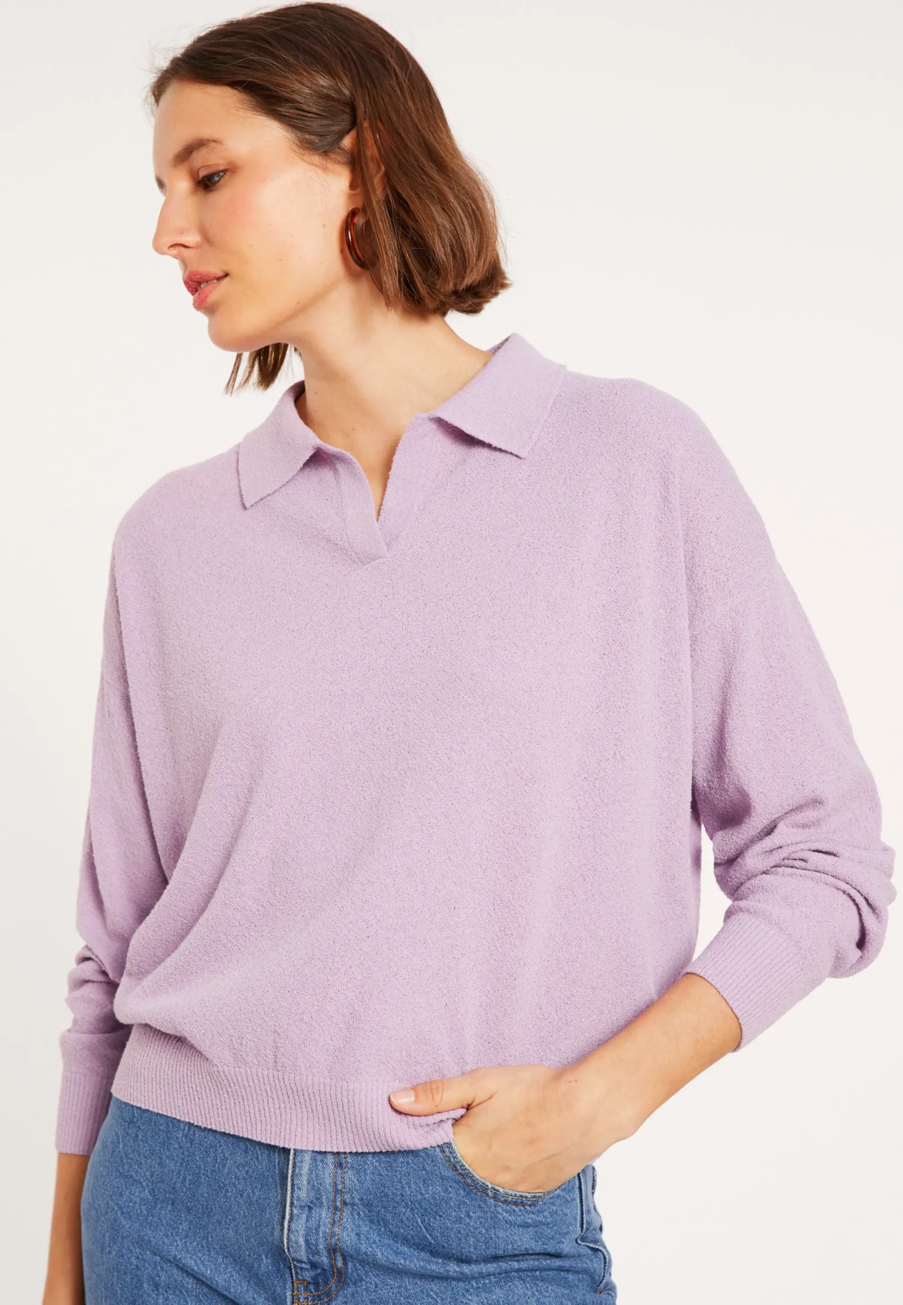 Maison Montagut Polo Manches Longues En Coton Brosse - Melvina>Femme Pulls
