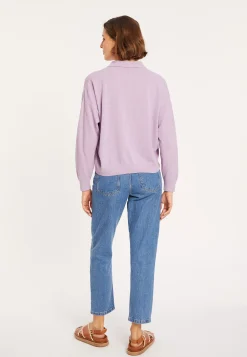 Maison Montagut Polo Manches Longues En Coton Brosse - Melvina><noscript><img width=