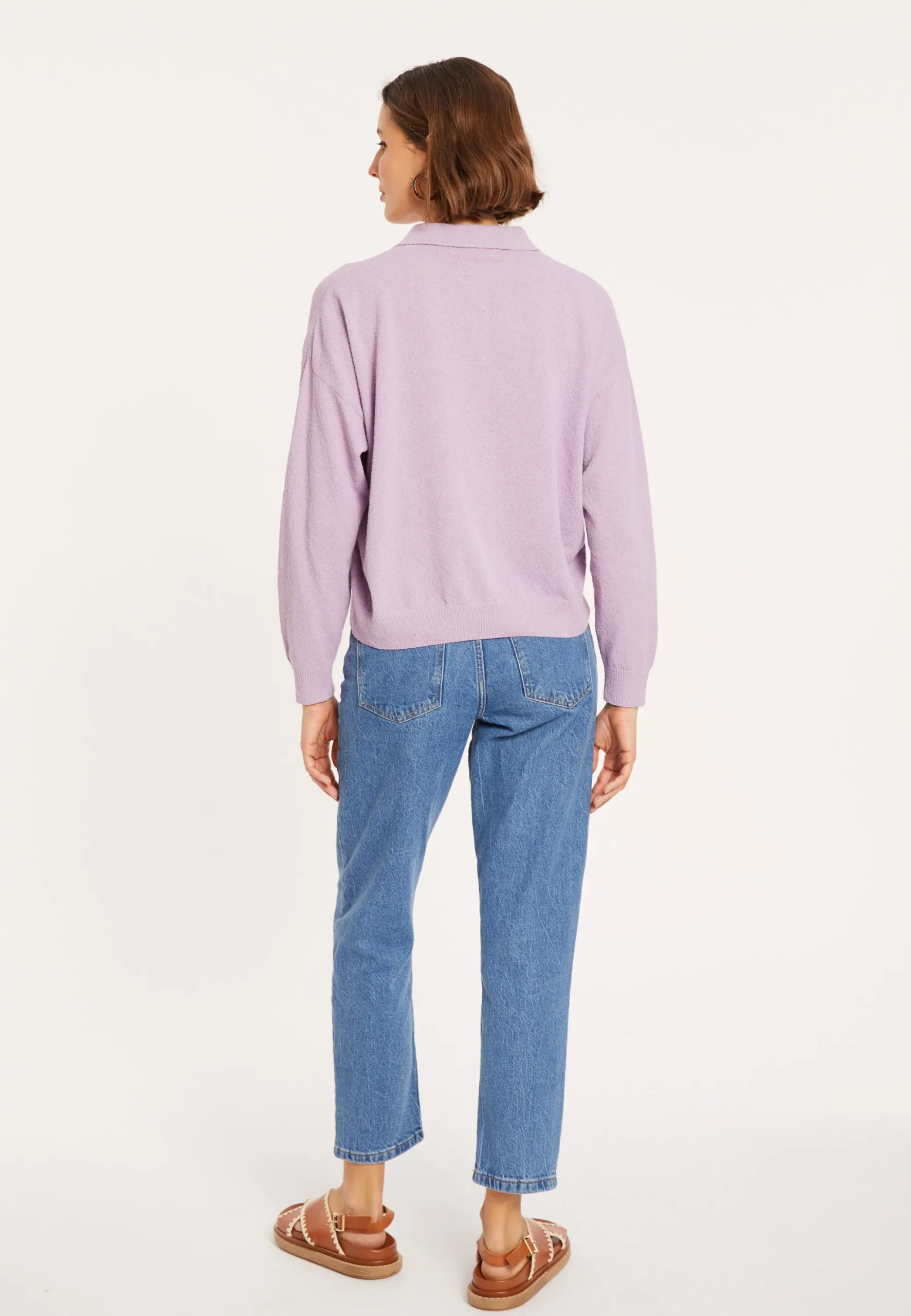 Maison Montagut Polo Manches Longues En Coton Brosse - Melvina>Femme Pulls