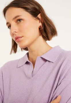 Maison Montagut Polo Manches Longues En Coton Brosse - Melvina><noscript><img width=