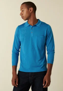Maison Montagut Polo Manches Longues En Fil Lumiere A Motifs Arrondis - Defi>Homme Fil Lumiere Pour Lui