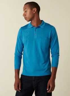 Maison Montagut Polo Manches Longues En Fil Lumiere A Motifs Arrondis - Defi>Homme Fil Lumiere Pour Lui