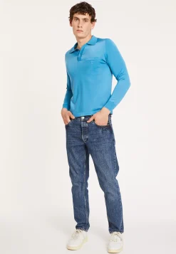 Maison Montagut Polo Manches Longues En Fil Lumiere - Boris>Homme Fil Lumiere Pour Lui