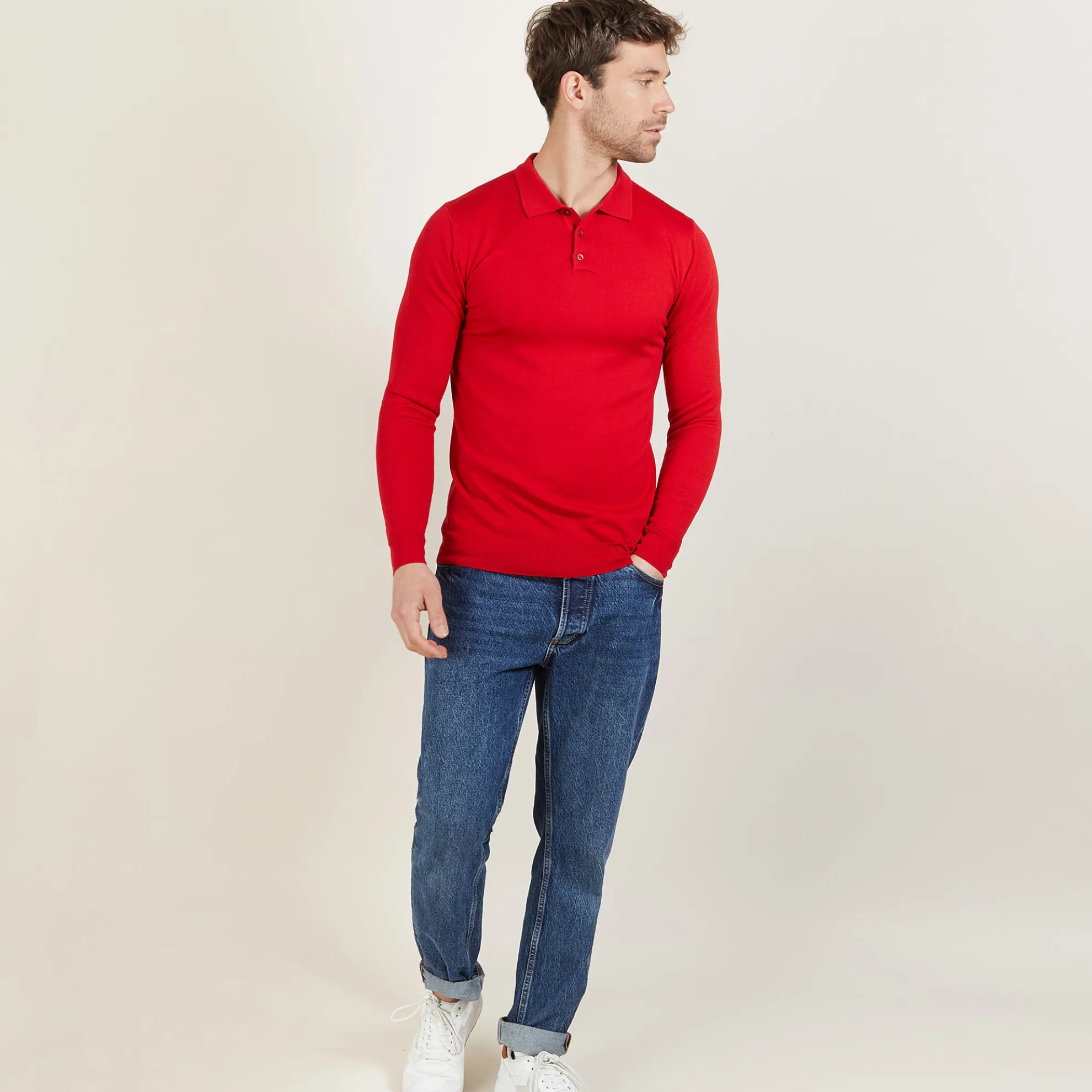 Maison Montagut Polo Manches Longues En Laine Merinos - Beryl>Homme Polos