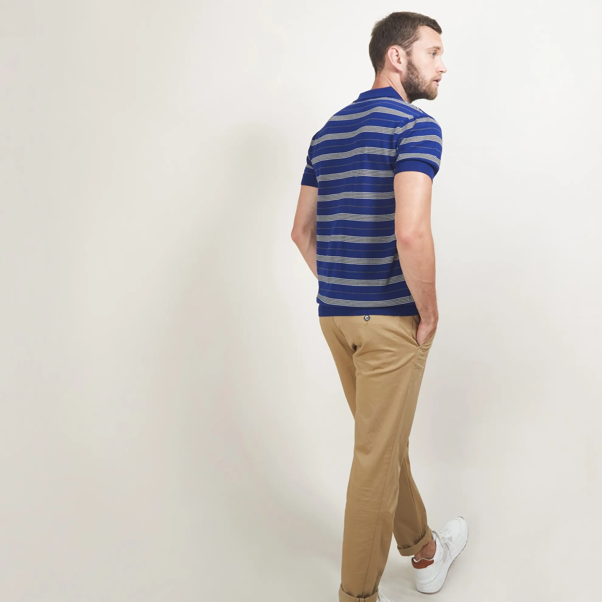 Maison Montagut Polo Raye Manches Courtes En Laine - Lary>Homme Polos