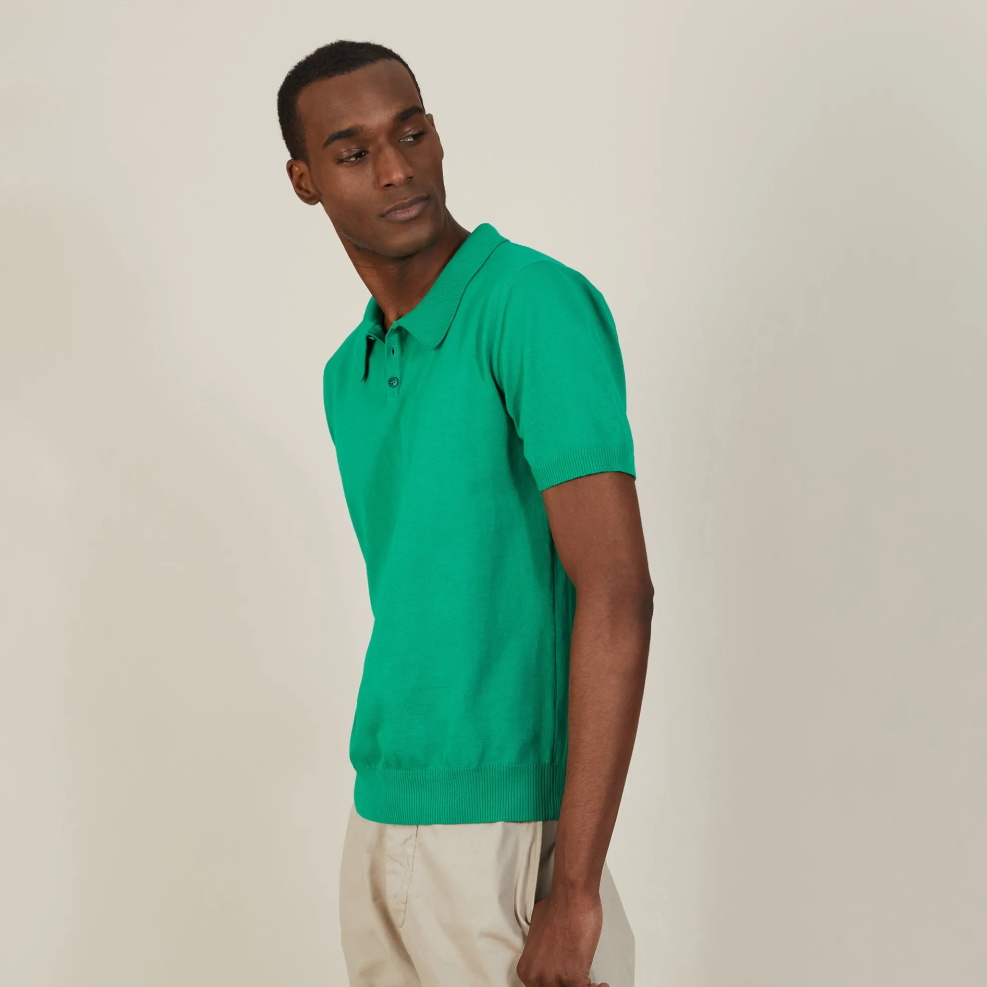 Maison Montagut Polo Uni En Coton Sec - Bank>Homme Polos