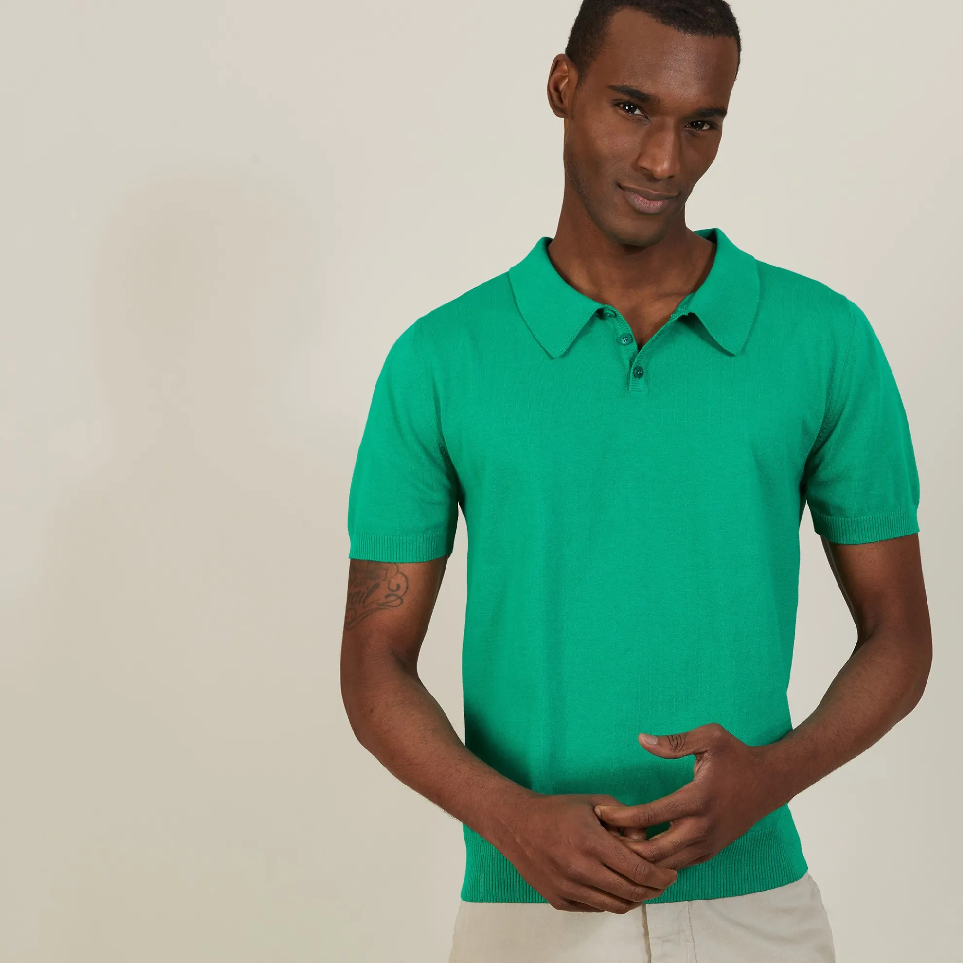 Maison Montagut Polo Uni En Coton Sec - Bank>Homme Polos
