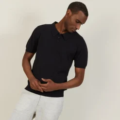 Maison Montagut Polo Uni En Coton Sec - Bank><noscript><img width=