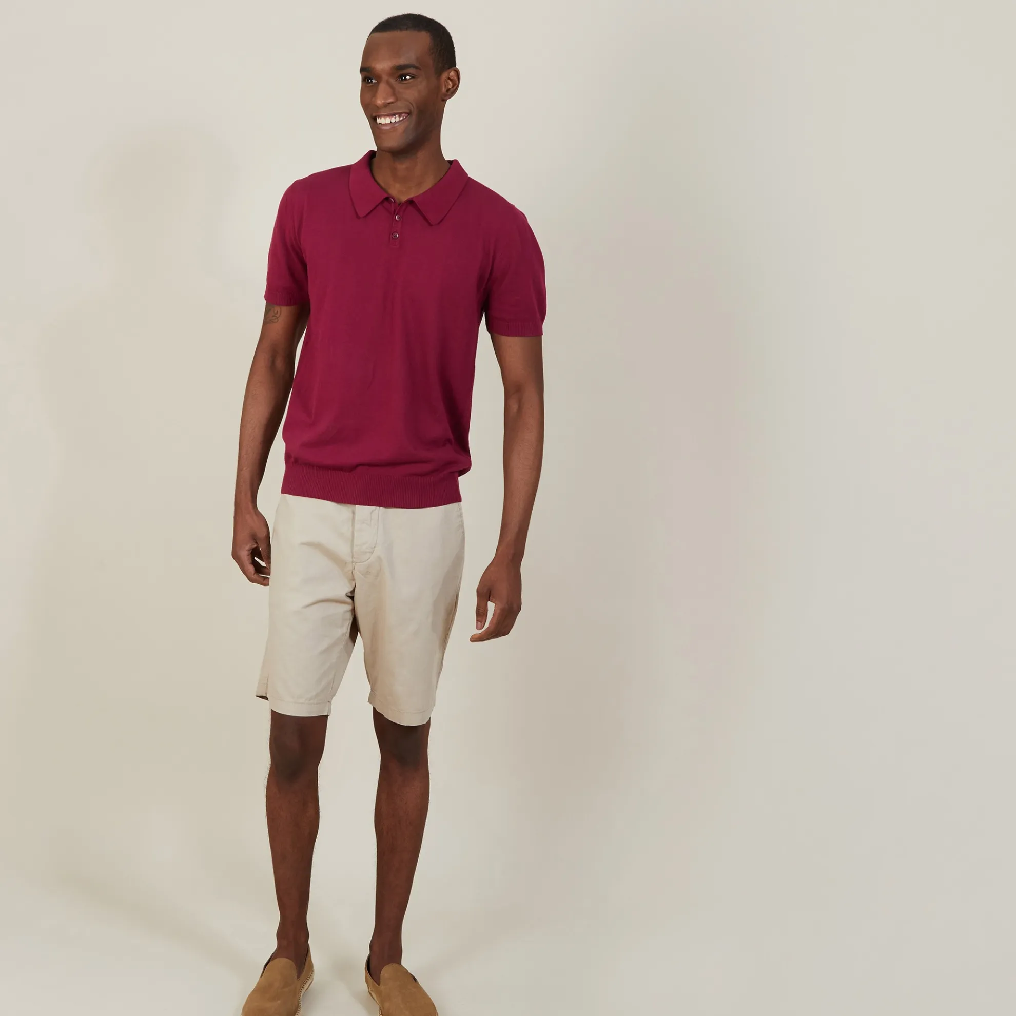 Maison Montagut Polo Uni En Coton Sec - Bank>Homme Polos