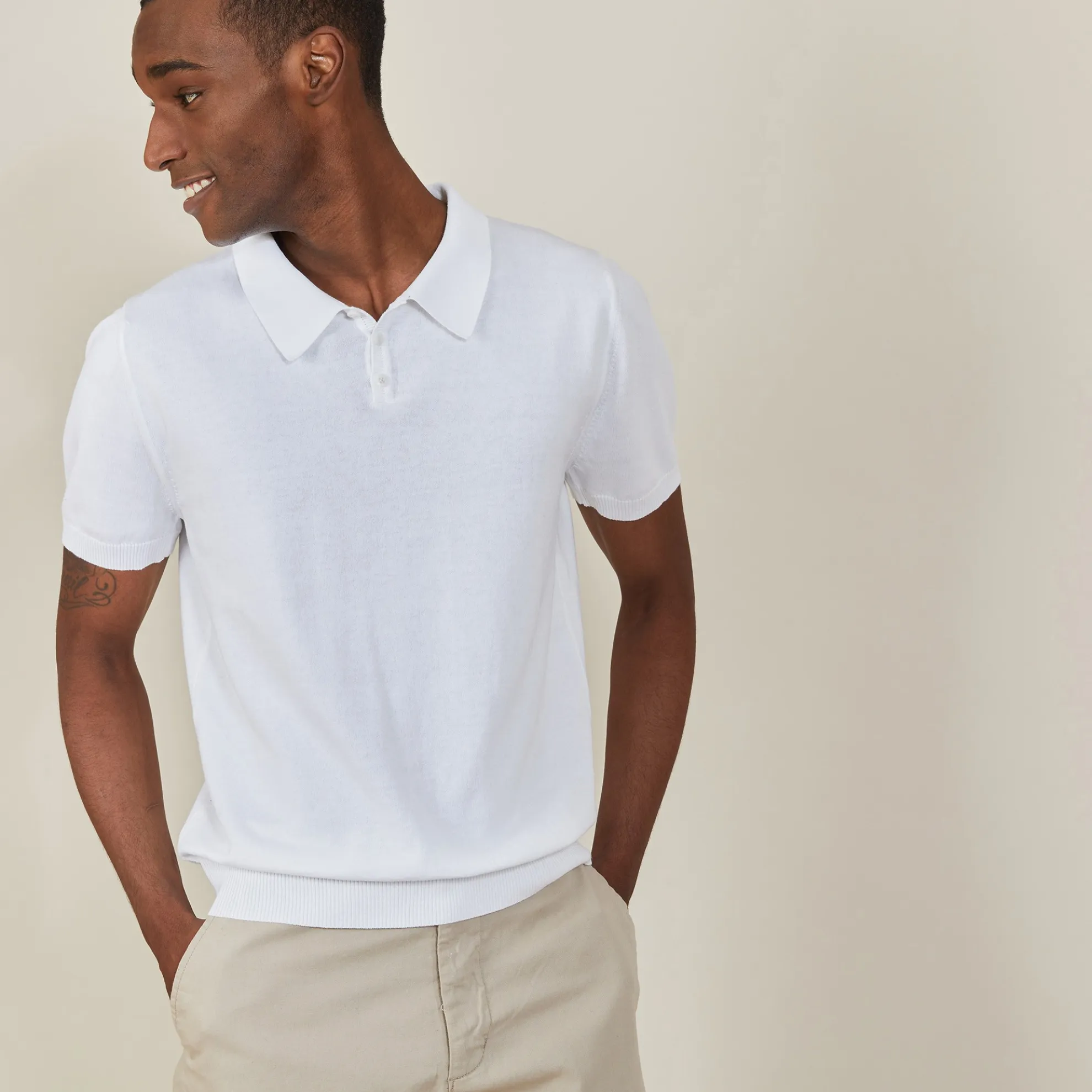 Maison Montagut Polo Uni En Coton Sec - Bank>Homme Polos