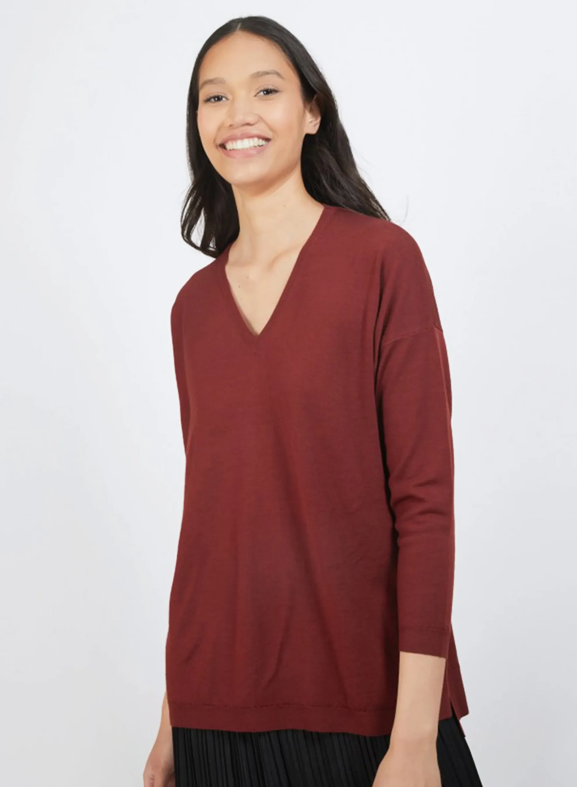 Maison Montagut Pull A Fentes Col V En Laine Merinos - Bernice>Femme Pulls