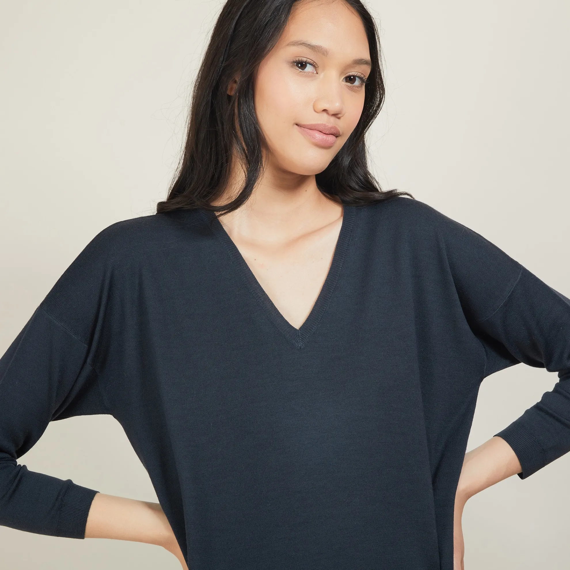 Maison Montagut Pull A Fentes Col V En Laine Merinos - Bernice>Femme Pulls