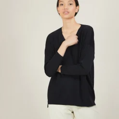 Maison Montagut Pull A Fentes Col V En Laine Merinos - Bernice><noscript><img width=