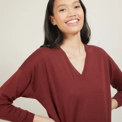 Maison Montagut Pull A Fentes Col V En Laine Merinos - Bernice><noscript><img width=