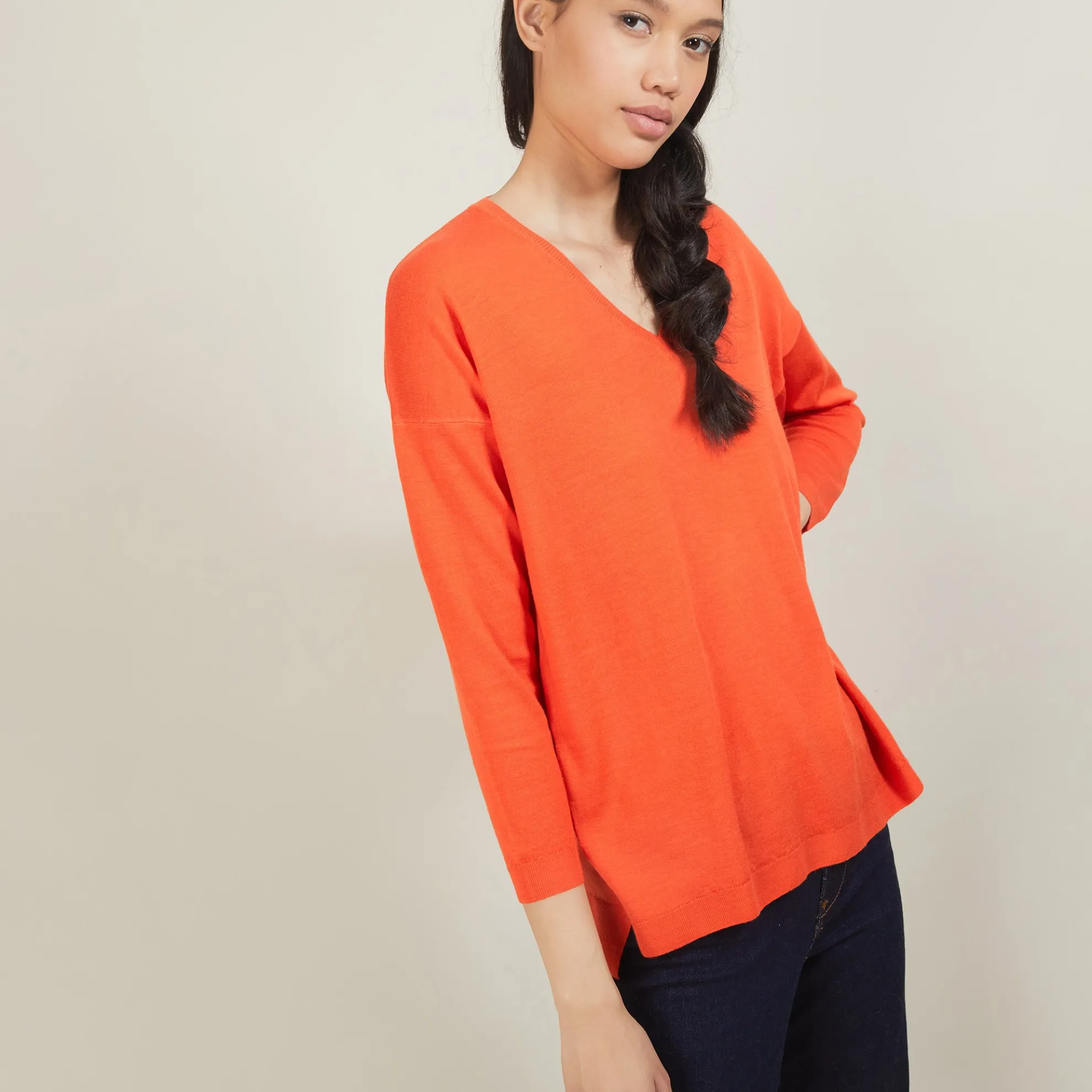 Maison Montagut Pull A Fentes Col V En Laine Merinos - Bernice>Femme Pulls