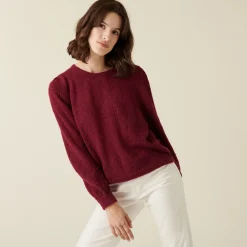 Maison Montagut Pull A Jeux De Point Fantaisie En Mohair - Camelia><noscript><img width=