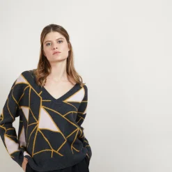 Maison Montagut Pull A Motifs Geometriques En Cachemire - Felix><noscript><img width=