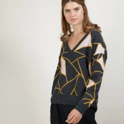 Maison Montagut Pull A Motifs Geometriques En Cachemire - Felix><noscript><img width=
