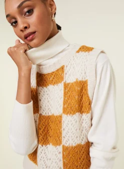 Maison Montagut Pull Ajoure Sans Manches En Laine Cocon - Geva><noscript><img width=