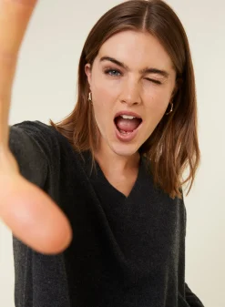 Maison Montagut Pull Ample A Fentes Col V En Cachemire - Alienor><noscript><img width=