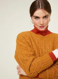 Maison Montagut Pull Ample A Jeux De Points En Laine Cocon - Gassia><noscript><img width=