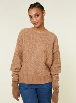 Maison Montagut Pull Ample A Jeux De Points En Laine Cocon - Gassia><noscript><img width=