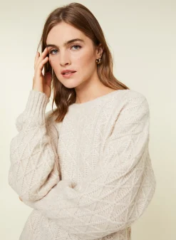 Maison Montagut Pull Ample A Jeux De Points En Laine Cocon - Gassia><noscript><img width=