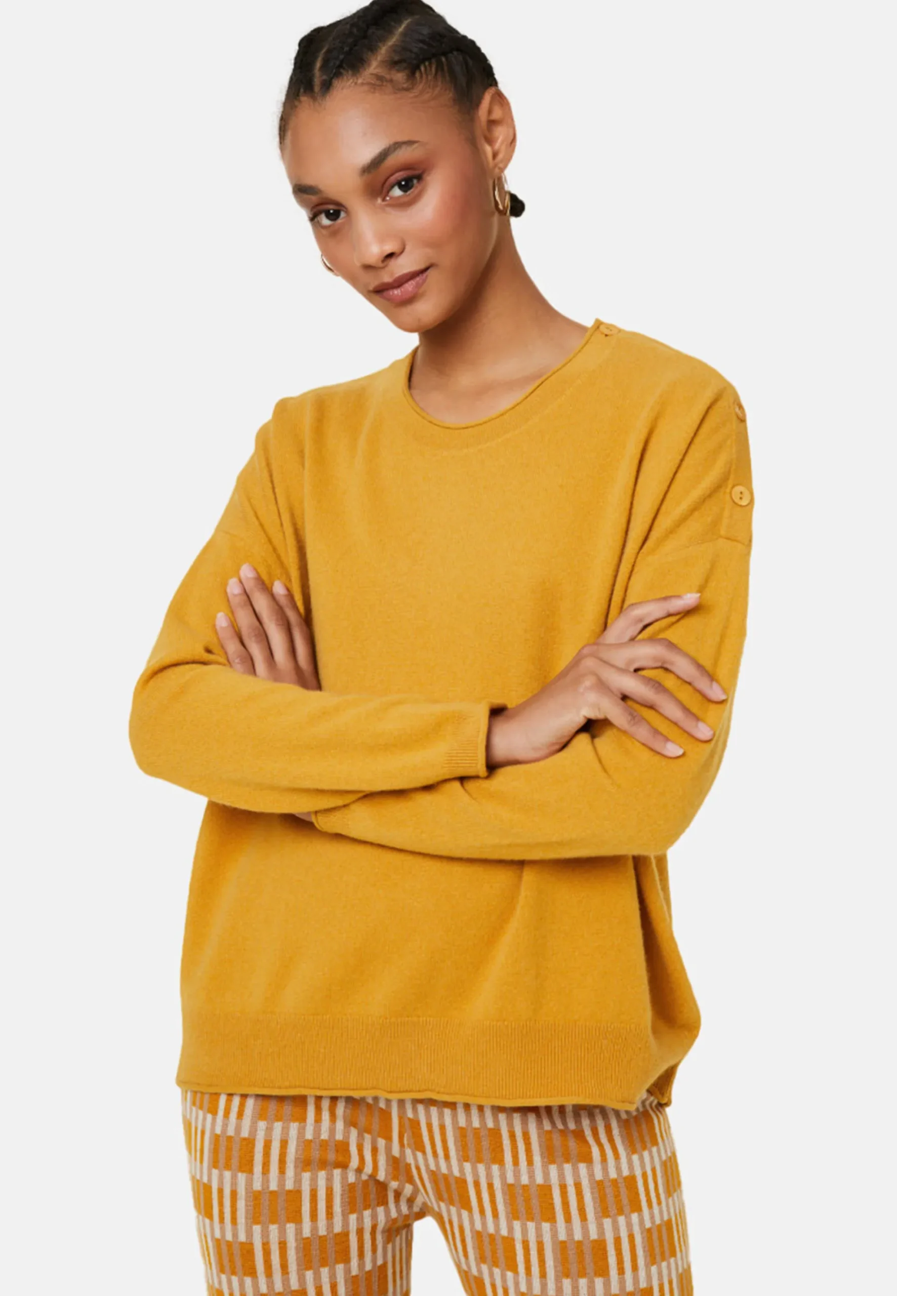 Maison Montagut Pull Ample Boutonne A Col Rond En Cachemire - Acene>Femme Pulls