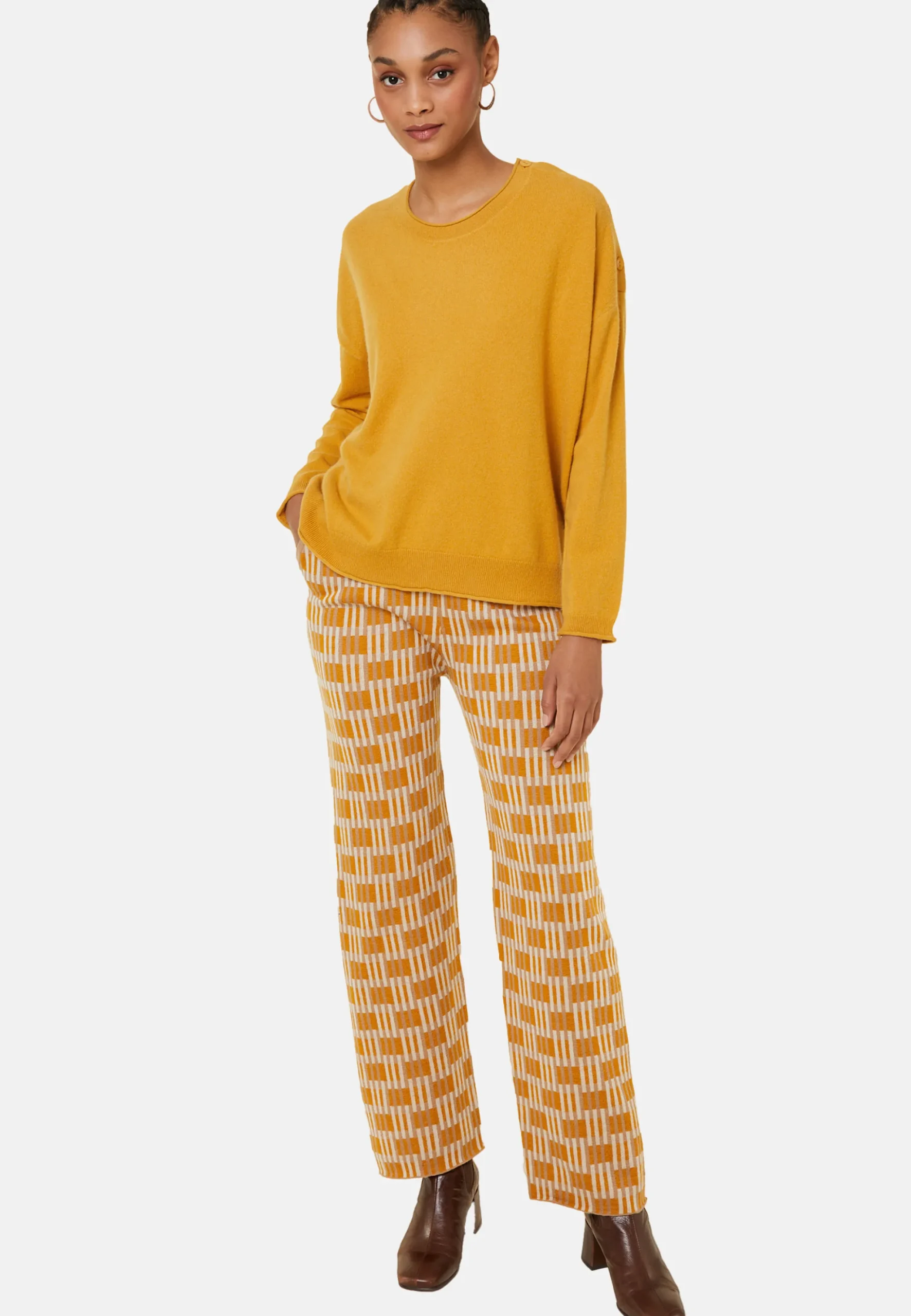 Maison Montagut Pull Ample Boutonne A Col Rond En Cachemire - Acene>Femme Pulls