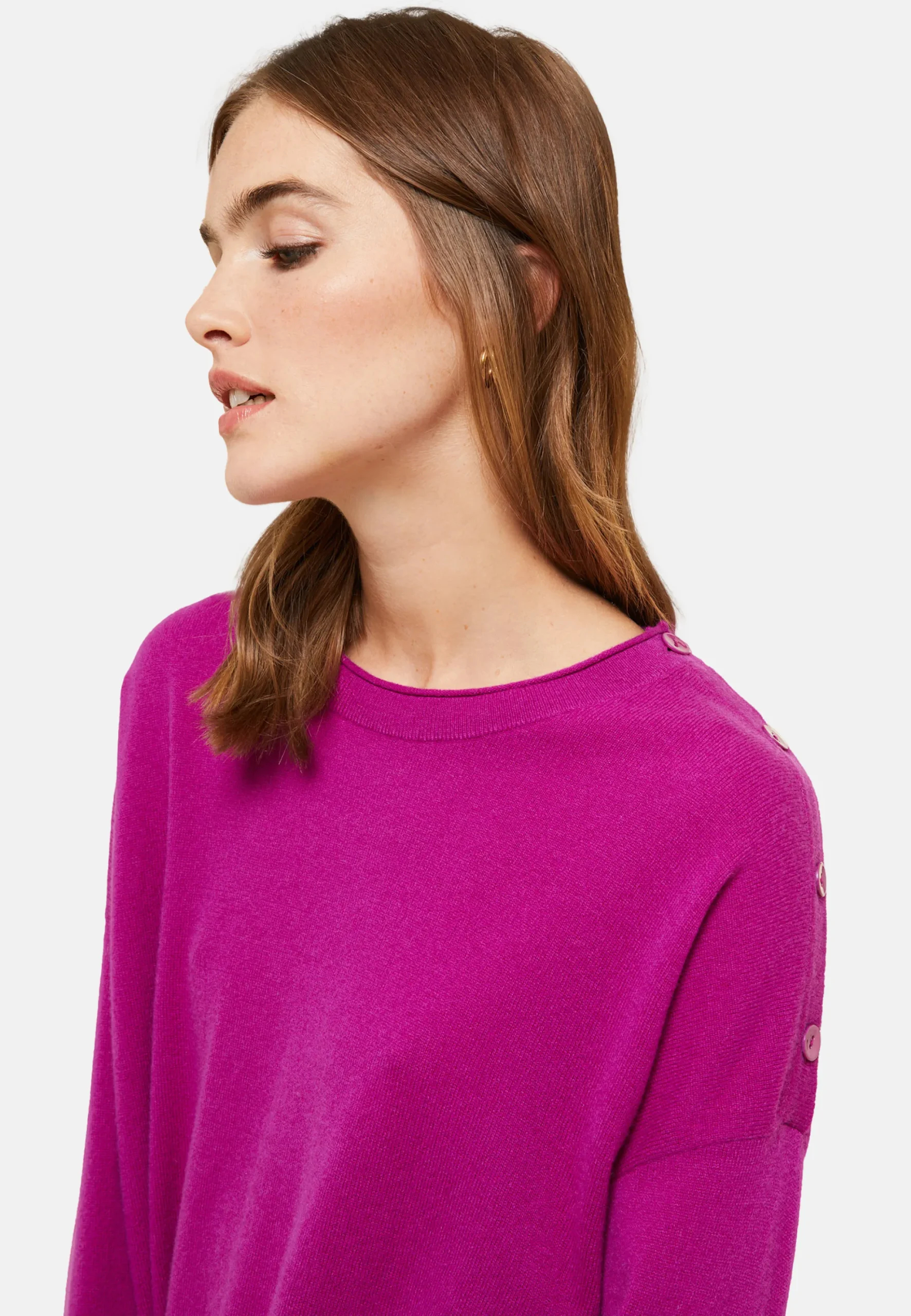 Maison Montagut Pull Ample Boutonne A Col Rond En Cachemire - Acene>Femme Pulls