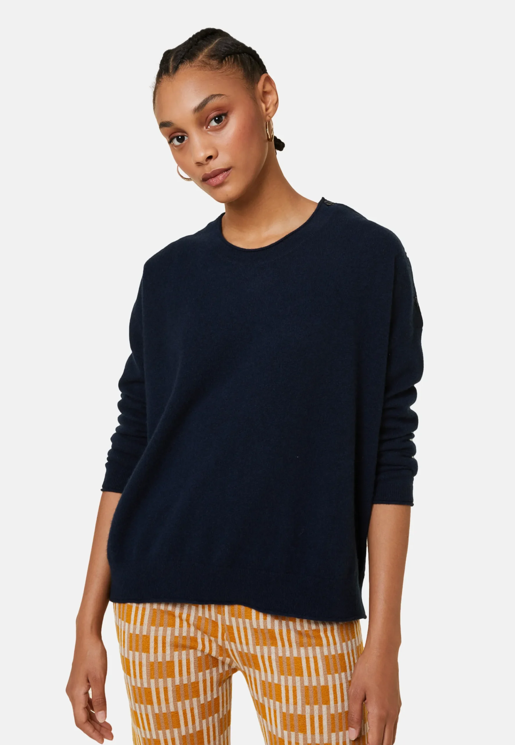 Maison Montagut Pull Ample Boutonne A Col Rond En Cachemire - Acene>Femme Pulls