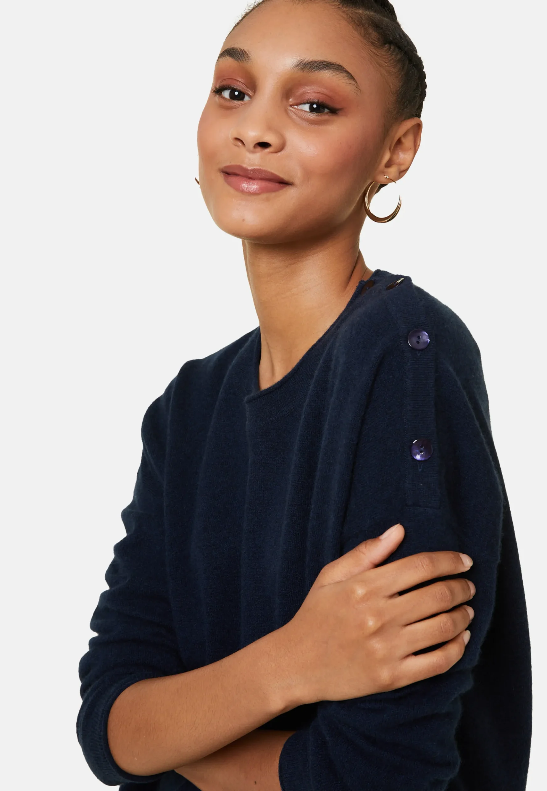 Maison Montagut Pull Ample Boutonne A Col Rond En Cachemire - Acene>Femme Pulls