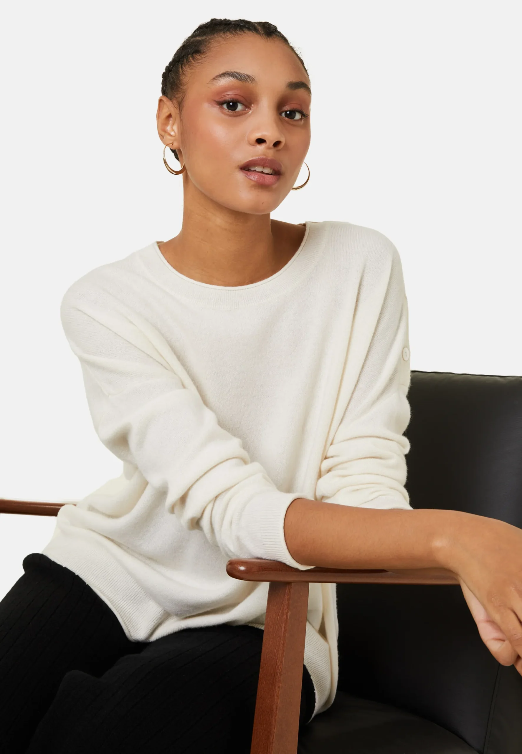 Maison Montagut Pull Ample Boutonne A Col Rond En Cachemire - Acene>Femme Pulls