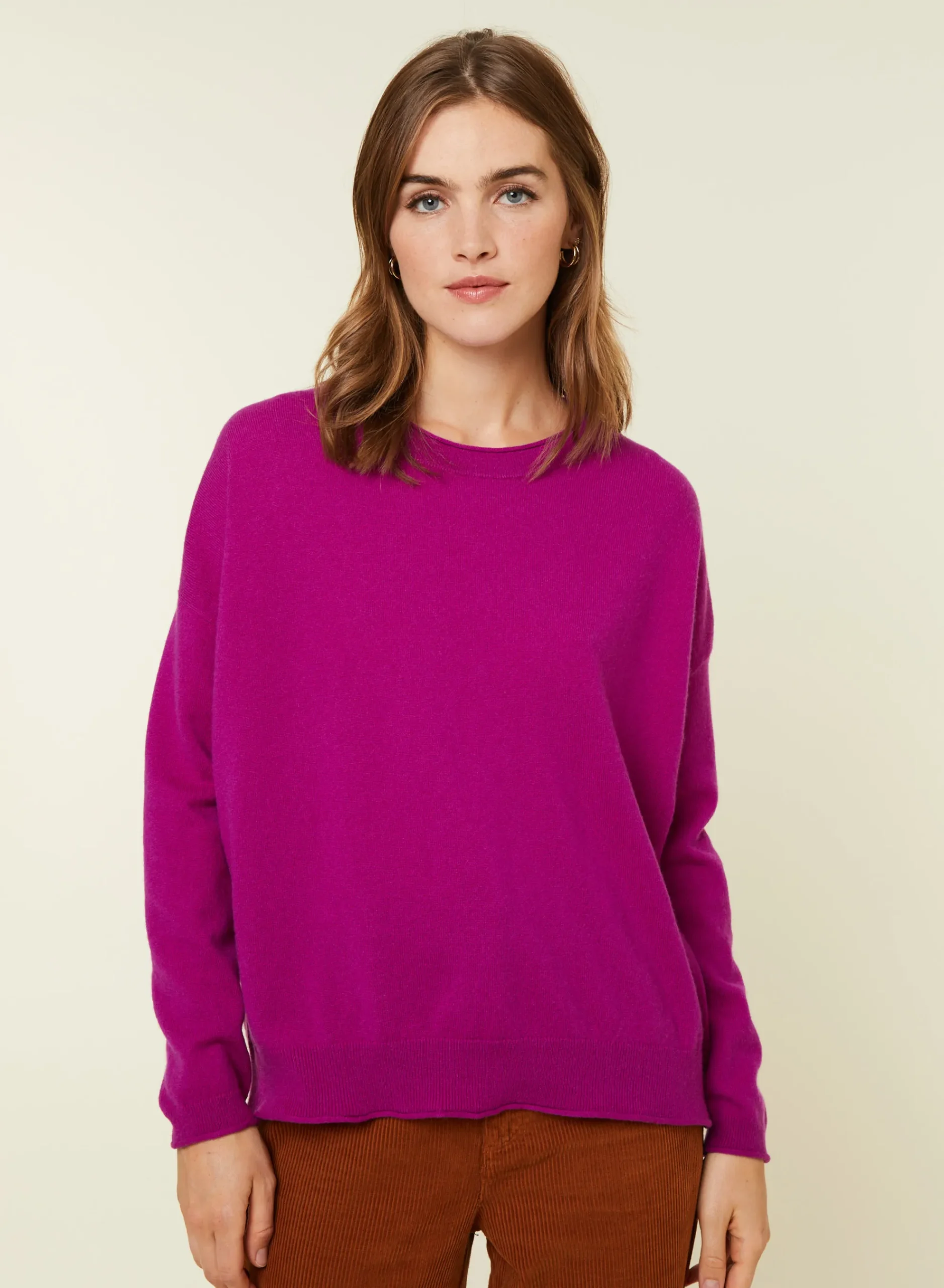 Maison Montagut Pull Ample Boutonne A Col Rond En Cachemire - Acene>Femme Pulls